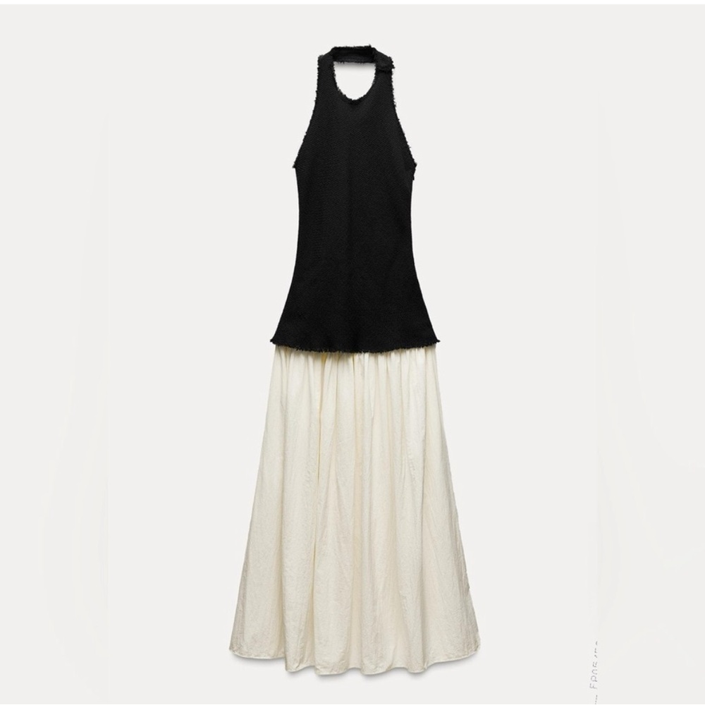 Zara Midi Dress | Halter Neck Mixed Media Size M (4-6)